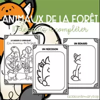 Aperçu - Fiches - Animaux de la forêt - 10 dessins à compléter - Page de couverture