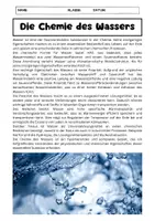 Vorschau - Arbeitsblätter - Die Chemie des Wassers: Eigenschaften, Struktur und Bedeutung - Seite 1