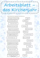 Vorschau - Arbeitsblätter - Arbeitsblatt - das Kirchenjahr (ev.) - Deckblatt