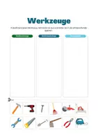 Vorschau - Mal- und Bastelvorlagen - Werkzeuge Klassifizieren - Deckblatt