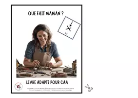 Aperçu - Feuilles d'exercices - "Que fait maman ?" Livre Adapte CAA mot de base ICI - Page de couverture