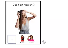 Aperçu - Feuilles d'exercices - "Que fait maman ?" Livre Adapte CAA mot de base ICI - Page 3