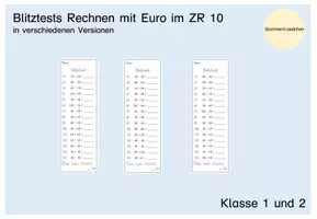 Vorschau - Arbeitsblätter - Materialpaket Blitztests Zahlenraum 10 - Seite 1