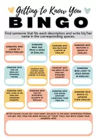 Vorschau - Arbeitsblätter - Getting to know you Bingo - English edition - Seite 1