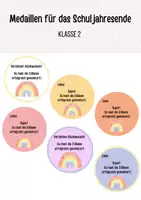 Vorschau - Anderer Materialtyp - Medaillen für das Schuljahresende - Klasse 2 - Deckblatt