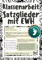 Vorschau - Arbeitsblätter - Klassenarbeit+EWH - Satzglieder - Deckblatt