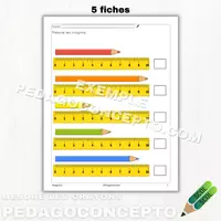 Aperçu - Cartes d'exercices - Mesure les crayons - Page de couverture