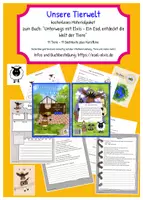 Vorschau - Arbeitsblätter - Tiere Esel Schaf Reh Regenwurm Pferd Hase Medien Sachtexte - Deckblatt