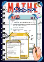 Vorschau - Arbeitsblätter - Mathe Stationen Aufgaben zur Wiederholung - Deckblatt