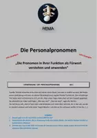 Vorschau - Arbeitsblätter - Personalpronomen und ihre Stellvertreterfunktion (Jg 5) - Deckblatt