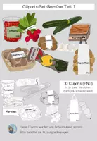 Vorschau - selbst erstellte Cliparts/Grafiken - Clipartsset Gemüse Teil 1 (kommerziell nutzbar) - Deckblatt