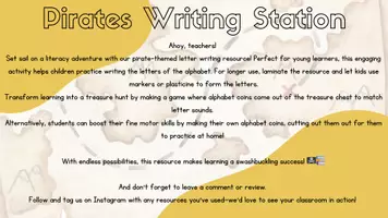 Vista previa - Tarjetas / Manipulativos - Pirates - Writing Station! - página 2