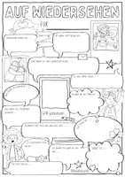Vorschau - Mal- und Bastelvorlagen - Auf Wiedersehen / Abschied - Warme Dusche in Sketchnotes / ABs - Seite 1