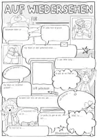 Vorschau - Mal- und Bastelvorlagen - Auf Wiedersehen / Abschied - Warme Dusche in Sketchnotes / ABs - Seite 3