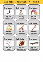 Vorschau - Arbeitsblätter - Ich habe, wer hat? (Sportarten) 1. Klasse Deutsch, DaZ/DaF - Wortschatz Förderung, Hörverstehen, Leseverstehen - Gruppenspiel - Seite 2