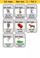 Vorschau - Arbeitsblätter - Ich habe, wer hat? (Sportarten) 1. Klasse Deutsch, DaZ/DaF - Wortschatz Förderung, Hörverstehen, Leseverstehen - Gruppenspiel - Seite 3