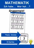 Vorschau - Arbeitsblätter - Ich habe, wer hat? (Division) Mathematik - Gruppenspiel - Deckblatt