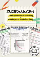 Vorschau - Arbeitsblätter - Einführung Zuordnungen - Direkt und indirekte proportionale Zuordnungen - Deckblatt