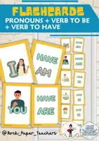 Vista previa - Decoración del aula - Printable Classroom Sign: Pronouns + verb to be & to have. - Portada