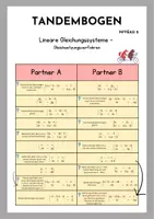 Vorschau - Arbeitsblätter - Tandembogen Lineare Gleichungssysteme (Klasse 8/ 9) – Gleichsetzungsverfahren | Übungen in 2 Niveaus | Mit Lösungen - Seite 2
