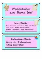 Vorschau - Aufgabenkarten - Briefe schreiben: Wächterkarten & Feedback (Satzanfänge) - Deutsch - Kl. 3/4 - Seite 1