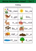 Vorschau - Arbeitsblätter - Welche Buchstaben fehlen? - 1. Klasse Deutsch Wörter, Buchstaben - Seite 3