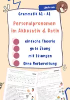Vorschau - Arbeitsblätter - GR Personalpronomen im Akkusativ/Dativ - Übung Theorie PDF - Deckblatt