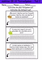 Vorschau - Arbeitsblätter - Textaufgaben Addition Zahlenraum 10 - Mathematik (Klasse 2 und 3) - Seite 2