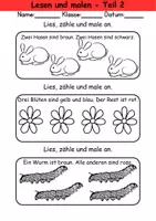 Vorschau - Arbeitsblätter - Lesen und malen Natur, Tiere, Wetter - DaZ/DaF, Deutsch, Kunst, rätsel - Seite 2