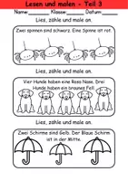 Vorschau - Arbeitsblätter - Lesen und malen Natur, Tiere, Wetter - DaZ/DaF, Deutsch, Kunst, rätsel - Seite 3