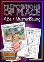 Vorschau - Arbeitsblätter - Prepositions of place • ABs + Musterlösung - Deckblatt