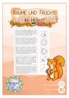Vorschau - Arbeitsblätter - Bäume und Früchte im Herbst Lesezuordnung - Deckblatt