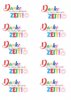 Vorschau - selbst erstellte Cliparts/Grafiken - Anhängervorlage "Danke für die kunterbunte Zeit! :) " - Deckblatt