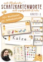 Vorschau - Aufgabenkarten - Schatzkartenworte 3 - Erste Merkworte und regelgeleitete Worte - Deckblatt