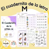 Vista previa - Hojas de trabajo - El Cuadernito de la Letra M (Junto a @elrinconcitoderaki) - Portada