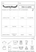 Aperçu - Feuilles d'exercices - Vocabulaire: Dans la cuisine - Page 3