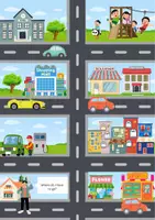 Vorschau - Arbeitsblätter - Wegbeschreibungen üben / Directions - Seite 1