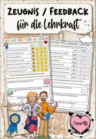 Vorschau - Arbeitsblätter - Zeugnis / Feedback für Lehrer*innen - Deckblatt