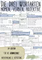 Vorschau - Arbeitsblätter - Die drei Wortarten - für die Grundschule - Deckblatt
