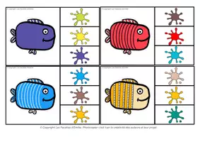 Aperçu - Apprentissages en autonomie - Cartes à Pince les poissons en couleur - Page 2