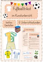 Vorschau - Mal- und Bastelvorlagen - Fußball EM Trikot gestalten im Kunstunterricht (textiles Gestalten) - Deckblatt