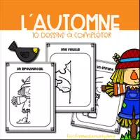 Aperçu - Feuilles d'exercices - Automne - 10 dessins à compléter - Page de couverture