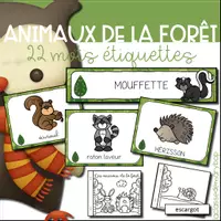 Aperçu - Fiches - Animaux de la forêt - étiquettes et livret - Page de couverture