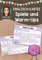 Vorschau - Spiele - Spielekartei für den Englischunterricht (Wortschatzspiele & Warm-Ups) - Deckblatt