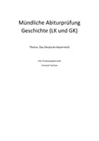 Vorschau - Klassenarbeiten - Mündliche Abiturprüfung Geschichte Deutsches Kaiserreich - Deckblatt