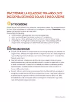 anteprima - Esperimenti - INVESTIGARE LA RELAZIONE TRA ANGOLO DI INCIDENZA DEI RAGGI SOLARI E INSOLAZIONE - Pagina 1