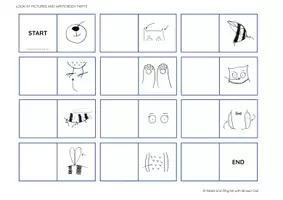 Vorschau - Stationenlernen - Bees, Bears & Owls - Body Parts Dominoes - Seite 3