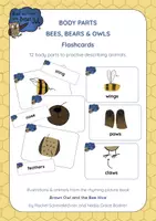 Vorschau - Poster - Bees, Bears & Owls: Body Parts Flashcards and Word Cards - Deckblatt