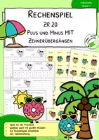 Vorschau - Stationenlernen - Zehnerübergang im Zahlenraum 20 – Lernspiel| 1. Klasse - Deckblatt