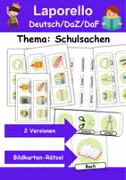 Vorschau - Arbeitsblätter - Leporello Thema Schulsachen (Klasse 1 und 2) - Deckblatt